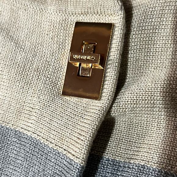 Calvin Klein NWT Poncho Wrap Sweater – Neutral Color Block, One Size - Picture 10 of 11